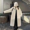 Winter Thick Long Stand Collar Loose Mink Fur Coat Women Casual Outerwear