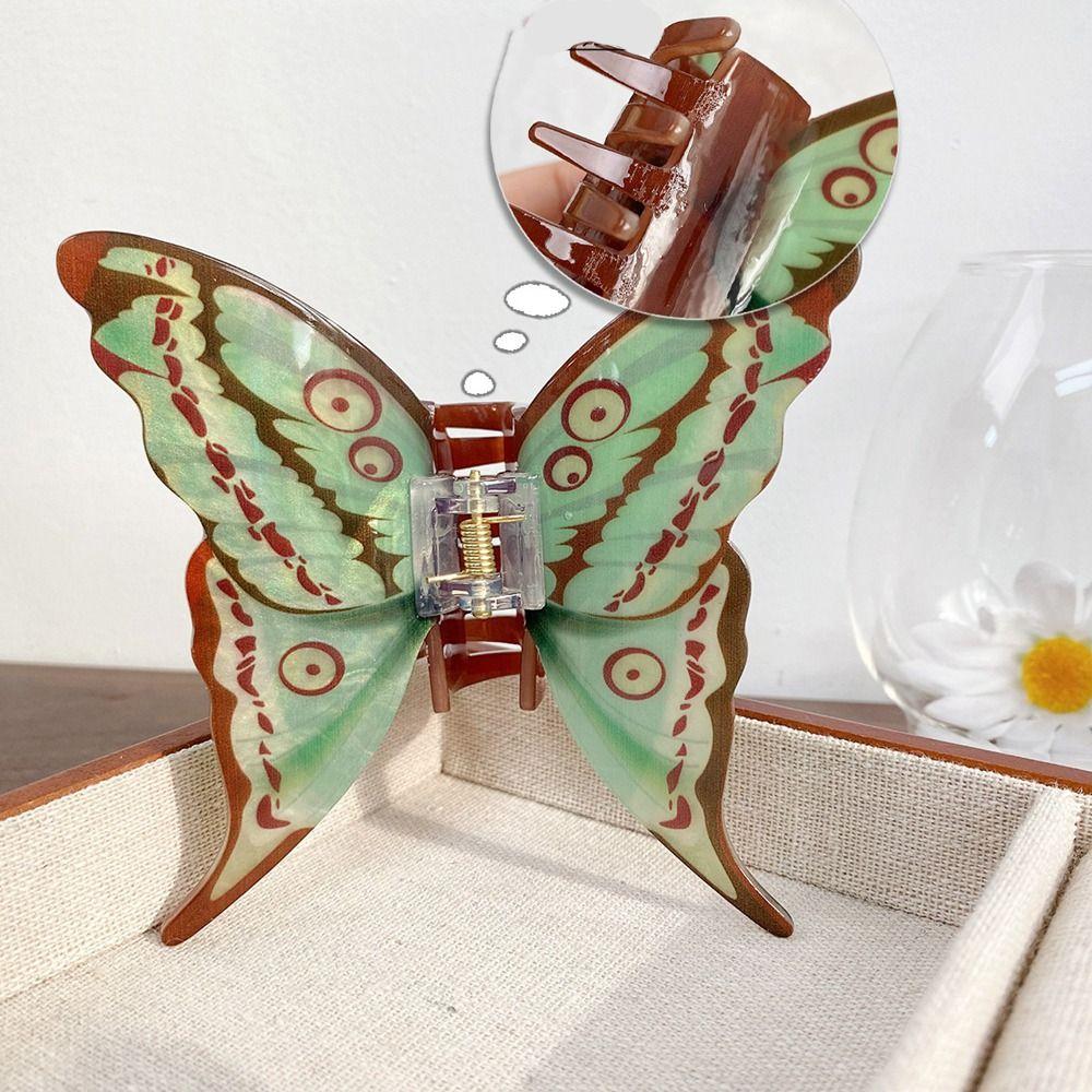 Elf Butterfly Hair Claw Printing Large Shark Clip Creative Butterfly Hair Clip  Girl