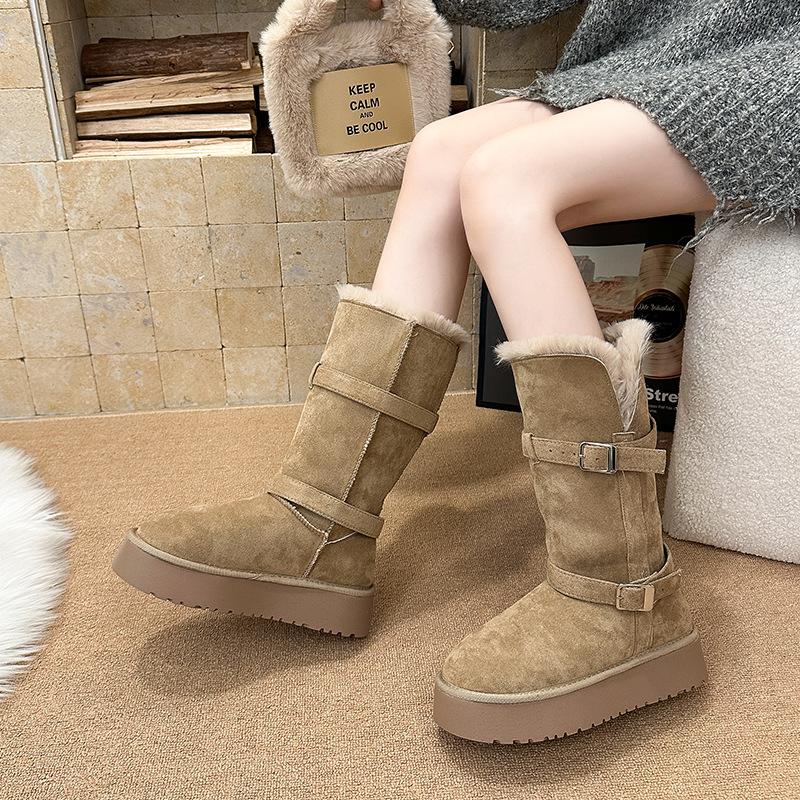 Women's Thick Soled Fashion Winter Lightweight Warm Anti Cold Snow Boots Non-slip Casual Sneakers Cotton Boots
