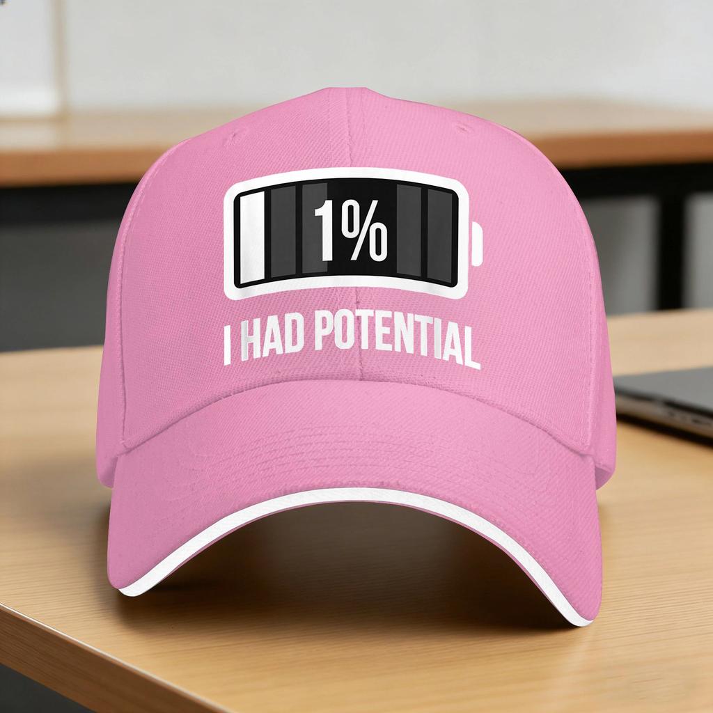 I Had Potential Sun Baseball Cap Summer yk Funny Hip Hop Hats For Women Unisex Tennis Skate Snapback Cap