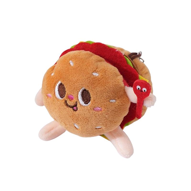 

1 шт.-Дизайн бургера, шлифовка зубов питомца, пищащие плюшевые игрушки, прочные жевательные игрушки для собак, интерактивные товары