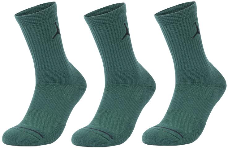 Jordan Everyday Max Crew Socks Unisex 3 Pack Gray Green SX5545-333 M
