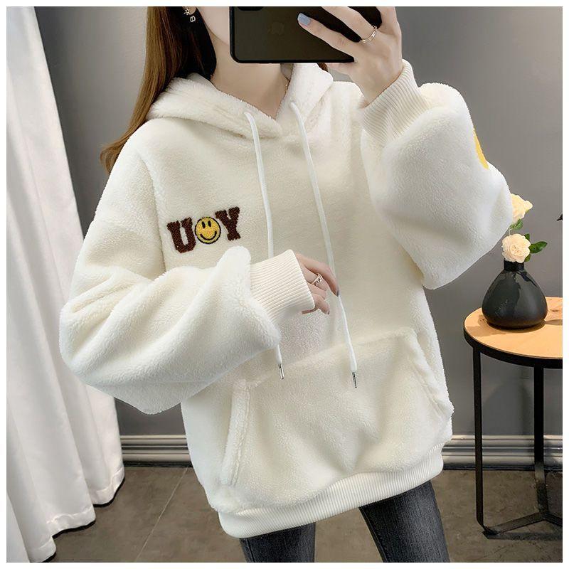 Autumn and Winter New Fleece Thickened Versatile Women's Hooded Jacket