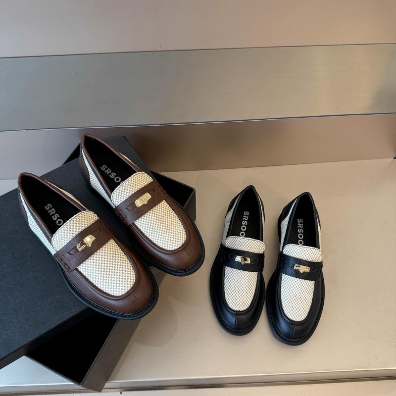 Fashion 2025 New Loafers Spring and Autumn Retro Women's Shallow Single Shoes Round Toe Platform