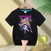KPop Devil Hunter Print Fashion Casual Top 2025 Movie Round-neck Cartoon Girl and Boy T-shirt Casual Girl Clothing