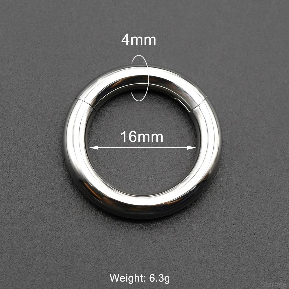 Glatte Scharnier-Segment-Creole aus Edelstahl 00G Große Größe Septum Clicker BCR PA Piercing Nasenring Ohrdehner Gewichte