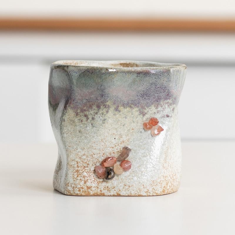 Coarse Pottery Water Cup Irregular Cup Ceramic Cup Special-Shaped Coffee Cup Home Silent Wind Home Retro Mug