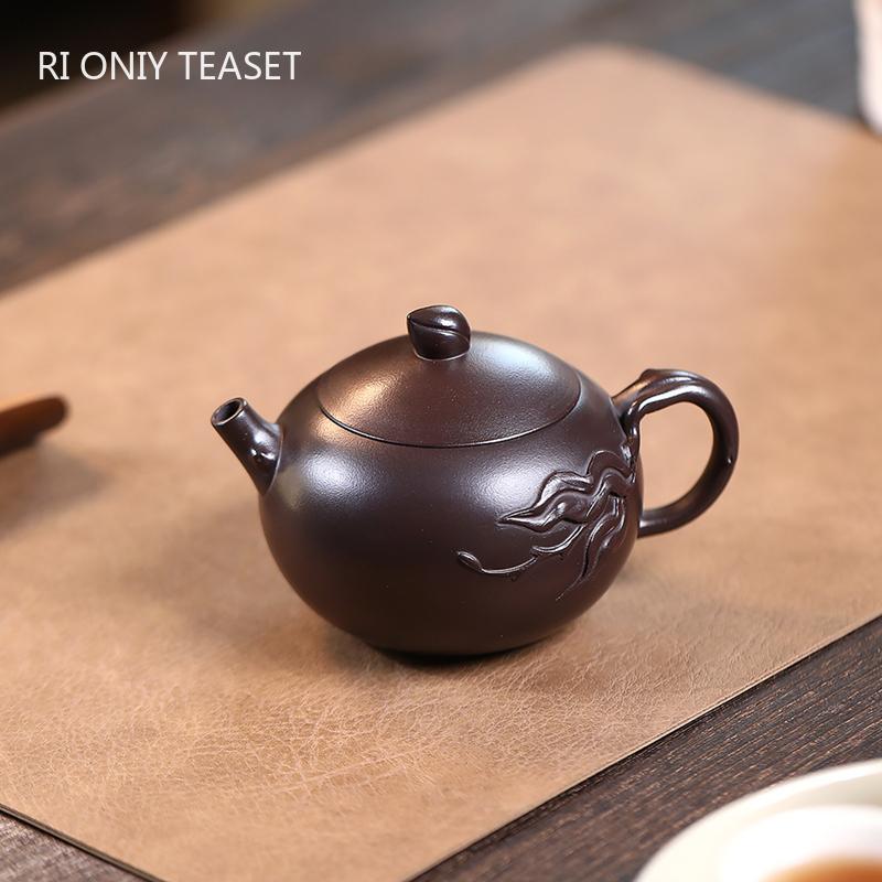250ml Yixing Famous Purple Clay Teapots Creative Handmade Peach Shape Tea Pot Kettle Zisha Tea Set Chinese Teaware Gifts