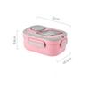850ML Portable Double-layer Lunch Box Microwavable Bento Box with Tableware Sealed Leak-proof Food Storage Container