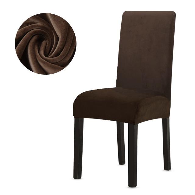 

Супер мягкие бархатные чехлы на стулья для столовой, эластичный чехол на сиденье стула, простой чехол из спандекса для кухни, офиса светло-серый