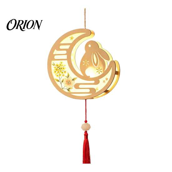 Handgefertigtes Papierlaternen-Bastel-DIY-Kit im chinesischen antiken Stil, handgehalten beleuchtbar mit LED-Lichterkette & traditionellem Quasten-Dekor, Hase Schmetterling Lotus