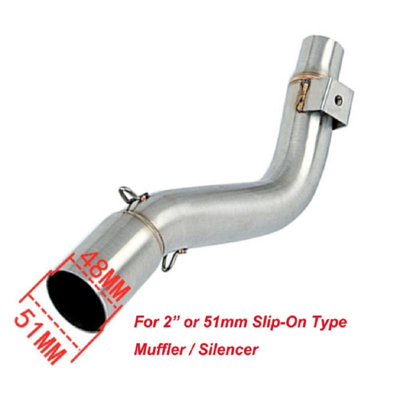 Stainless Steel Exhaust Pipe Header Mid Pipe Slip-On Type For Honda CRF 300L CRF300L Rally ABS 2021 2022 2023