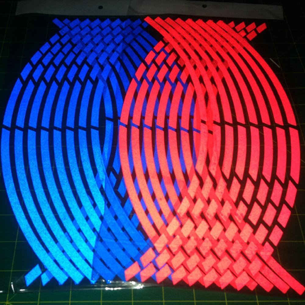 16 stk motorsykkel bilhjul felg 16 reflekterende striper 18" stripe tape klistremerker
