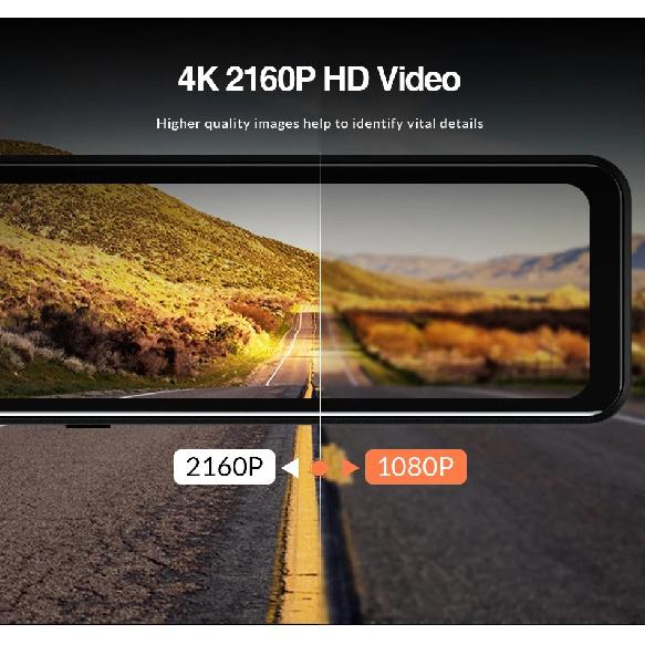 ACCEO 4K WIFI Dashcam 12Inch Car DVR RearView Mirror Recorder Dash Cam Support 1080P Sony Black Box Rear View Camera Acesssories