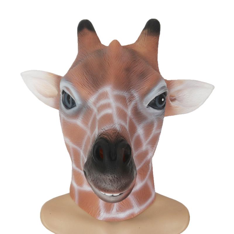 Giraffe latex mask One size fits all adults