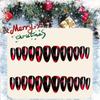 Black & Red Halloween Cat Eye Wearable Nails