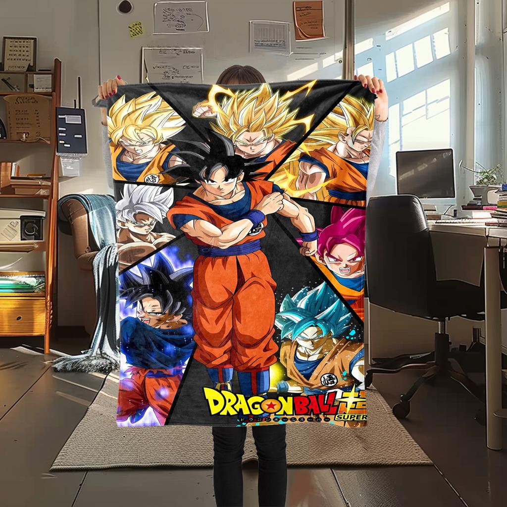 1PC Dragon Ball Super  Print Flannel Blanket, High quality All Seasons, Home Decor, Warmth and Comfort, Perfect for Christmas Gifts