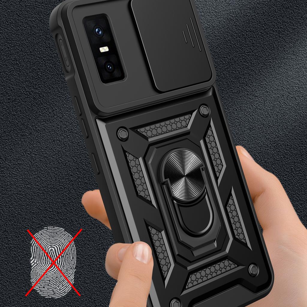 For Infinix GT 30 Pro 5G Case with Slide Camera Lid PC + TPU Kickstand Phone Cover