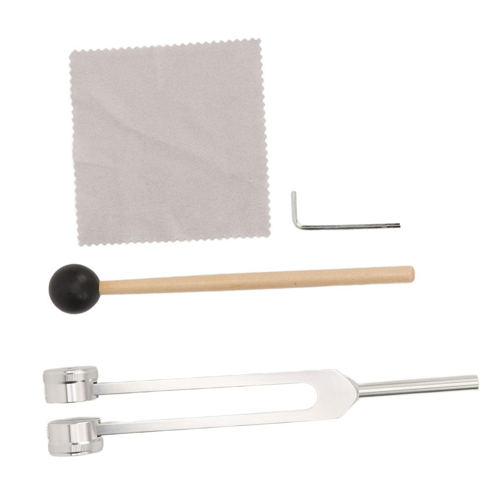 128 Hz Stimmgabel mit Hammer Ergonomische Aluminiumlegierung 128 Frequenz Stimmgabel zur Heilung