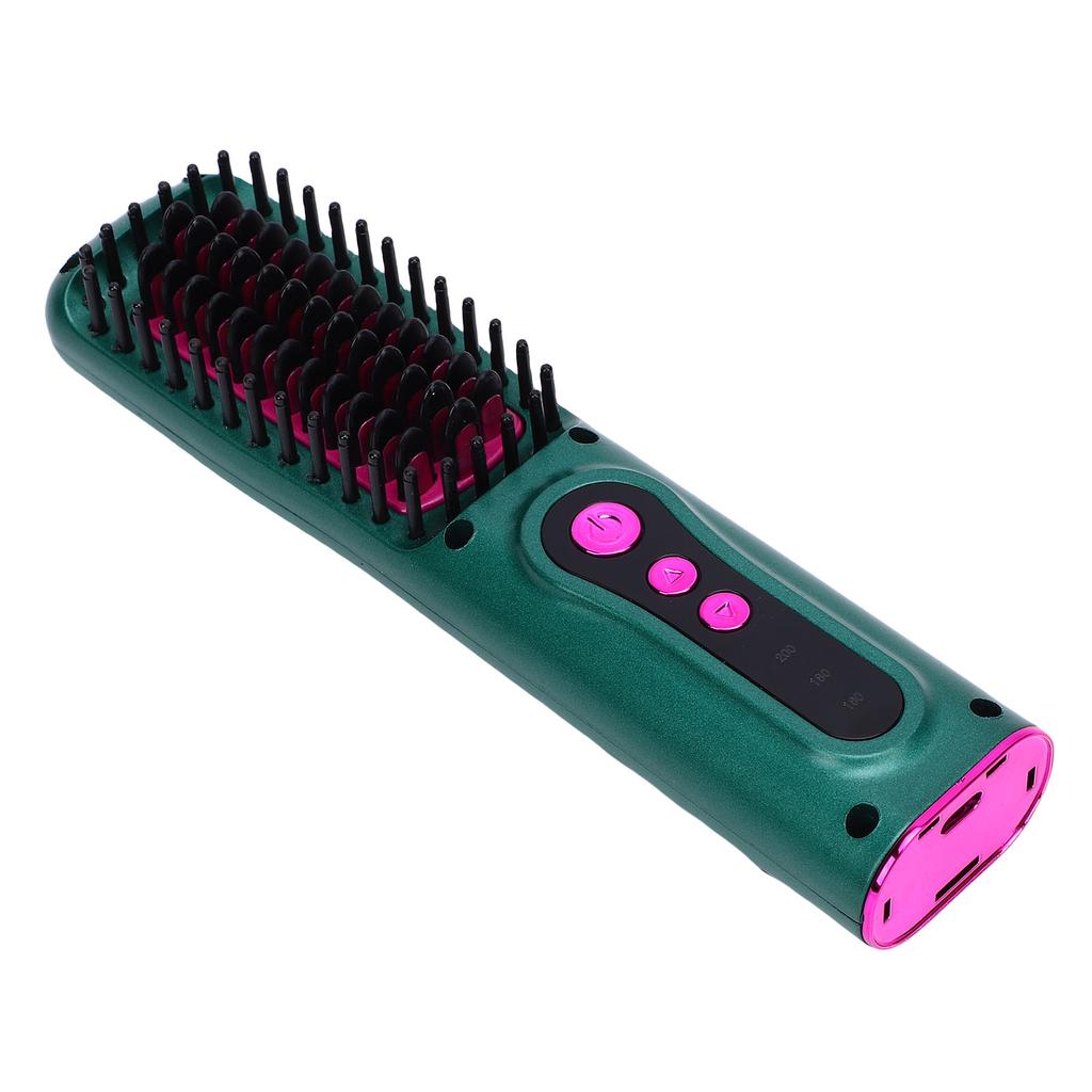 Cordless Hair Straightener Brush Hot Brush Hair Straightener Curler USB Rechargeable for All Hair Type