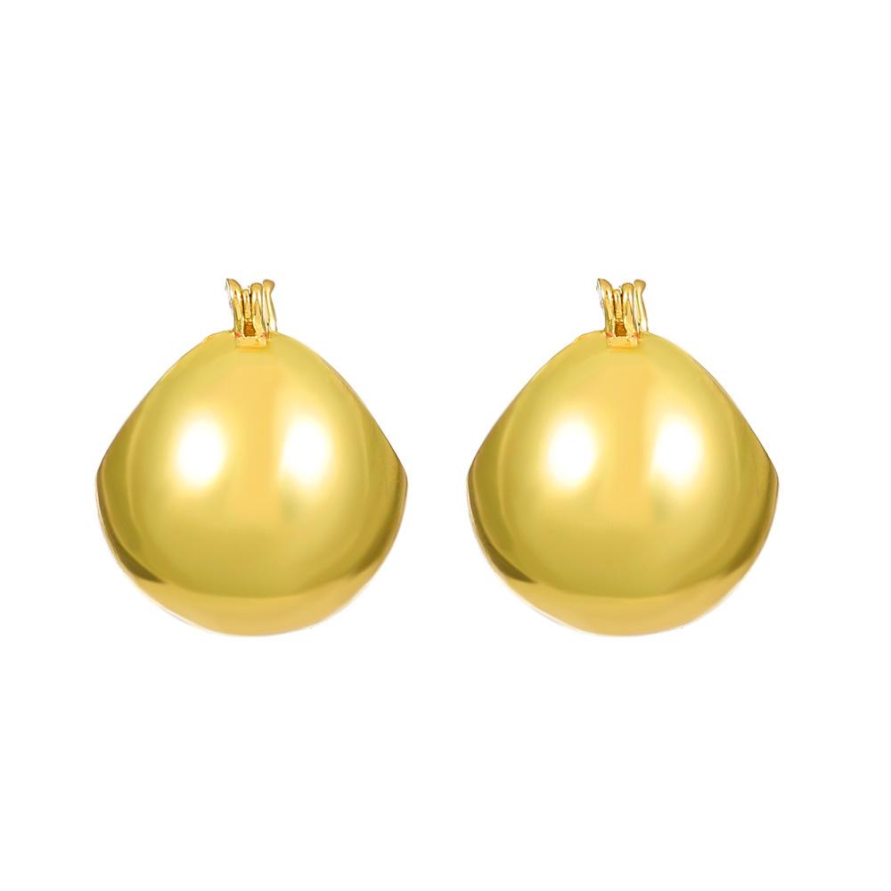 French Matte Round Ball Earrings - Women's Unique, Exaggerated, Stylish Fashion Jewelry