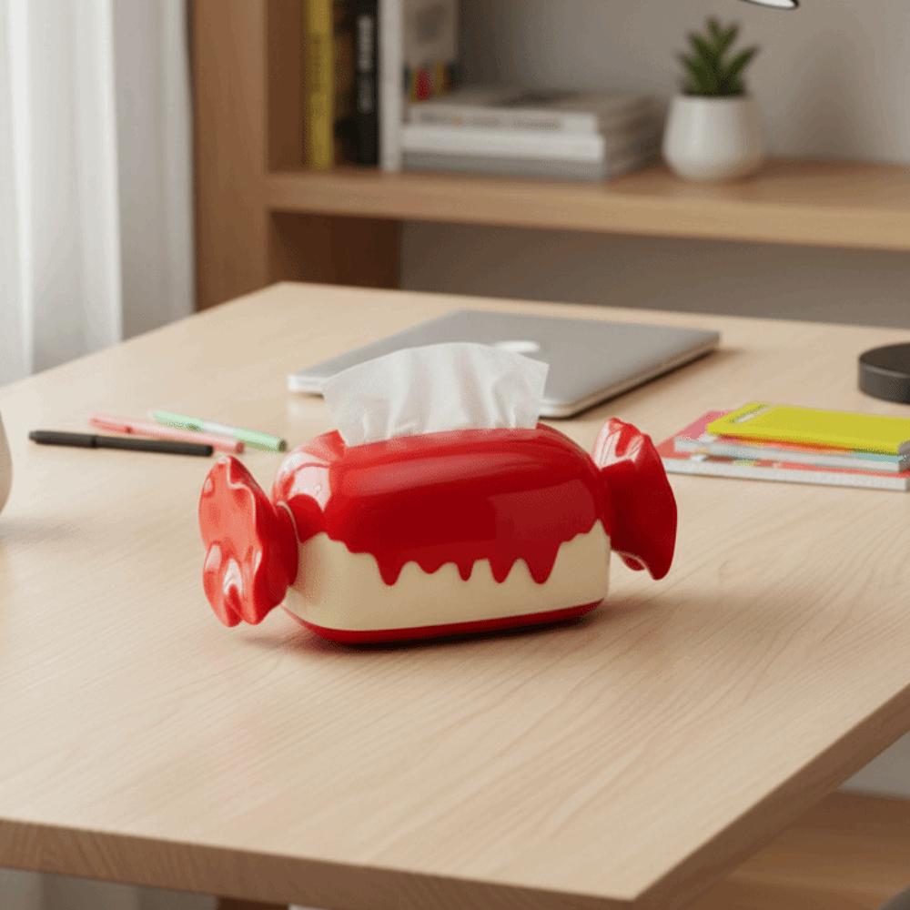 High-End Sense Cartoon Candy Tissue Box Decorative Large Capacity Paper Container Plastic Exquisite Tissue Box Coffee Table