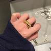 Light Luxury Zircon Geometric Open Stripe Ring Women'S Design Sense Premium Ring