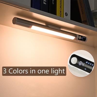 Bewegungssensor-Licht mit Display, wiederaufladbares magnetisches Schranklicht, einstellbare Helligkeit, Nachtlicht, Küchen-/Schlafzimmerlampe