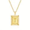 European and American style simple square 26 letter pendant necklace women's personality high-end design jewelry