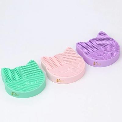 Silicone Makeup Brush Cleaning Box 2 In 1 Multifunction Make Up Tool Scrubber Box Dry And Wet Two-sided Washing Brush Pad