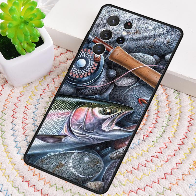

Trout Fishing print TPU Phone Case For Samsung Galaxy note 10 pro S26 S25 S24 S23 S22 Ultra Plus S21 FE S20 Shockproof Cover Galaxy S24 FE