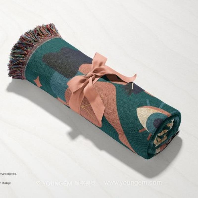 İskandinav Tarzı Polyester Duvar Halısı/Atkı Battaniye - Çok Amaçlı Dekor (130x180cm)