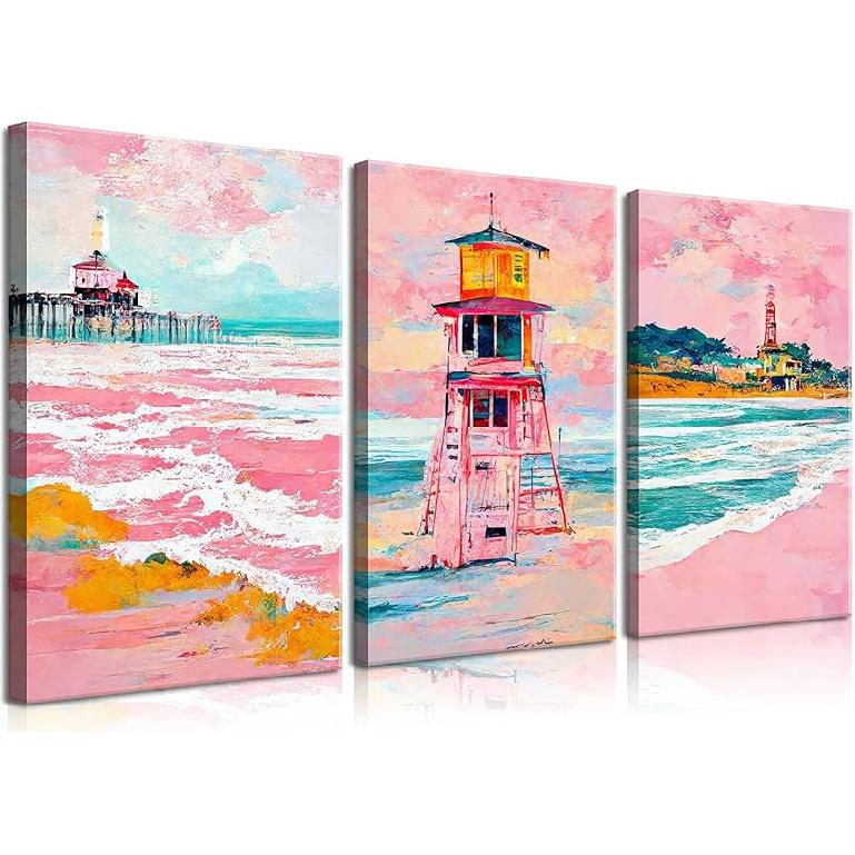 3Pcs Pink Gradient Aura Canvas Wall Art Trendy Abstract Angel Number Positive Affirmation Spiritual Posters Prints Aesthetic Wall Decor Pictures for 12x16in poster розовый