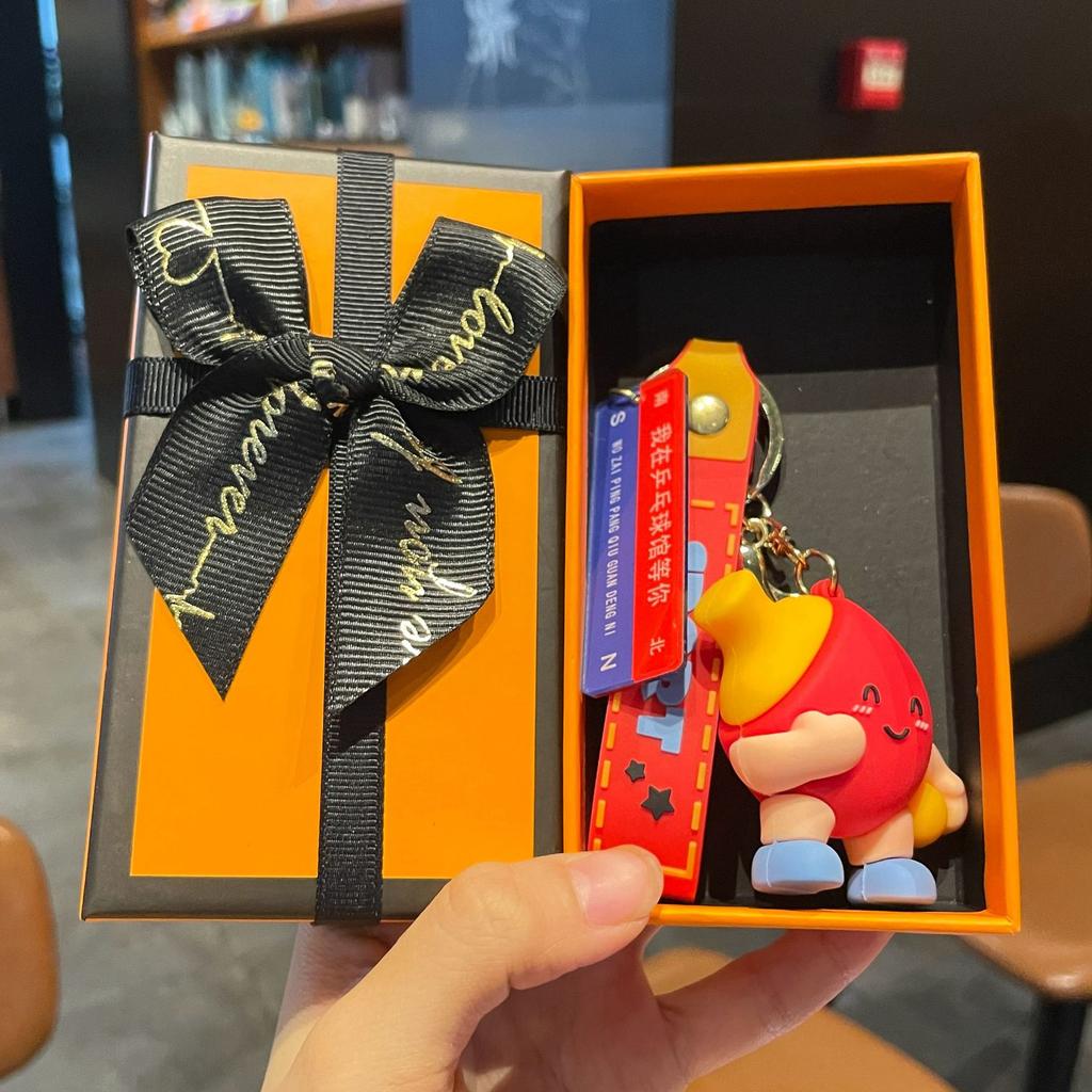 Original Badminton Figurine Keychain Fashionable Fun Cartoon Tennis Pendant Small Gift Football-related Souvenir