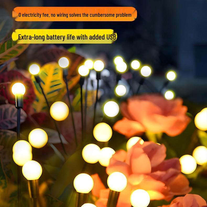 Solar-Powered Waterproof Firefly Garden Lights for Outdoor Villa Courtyard Atmosphere