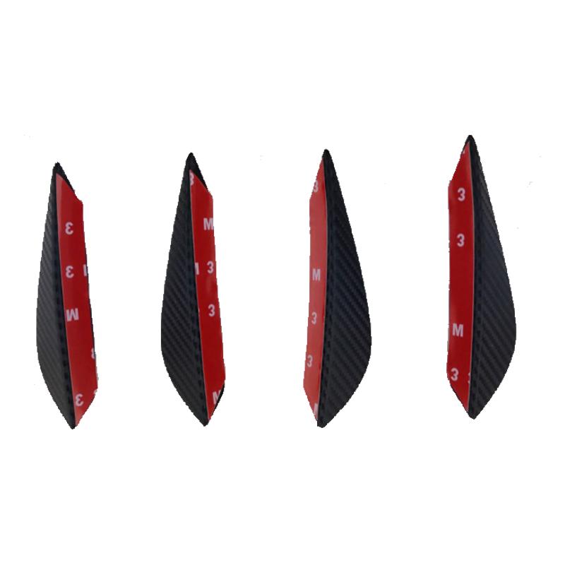 

Универсальная передняя часть автомобиля, полоса на бампере, спойлер, диффузор, сплиттер, защита от царапин, крылышки из углеродного волокна, боковая юбка 4Pcs Fibre Black