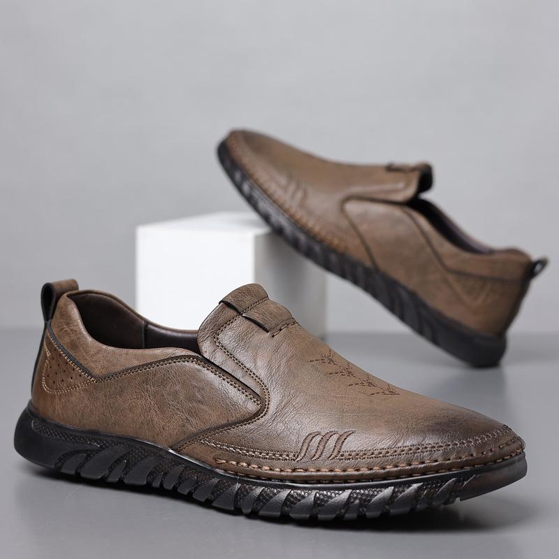 

Кожаная обувь новая мужская мягкая кожа деловая повседневная обувь Doudou мужская обувь на мягкой подошве повседневная мужская обувь 44 коричневый