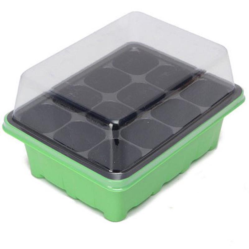 3Pcs/Set 12 Cell Seed Starter Kit Starting Plant Propagation Tray Dome Gardening