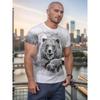 Summer Print 3D Loose Oversized Men's Bear Casual Trend Short Sleeved T-shirt Top