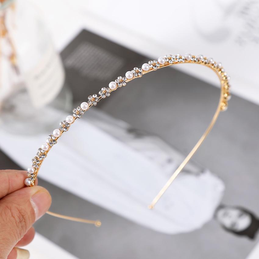 Women's Fashion Rhinestone Headband Pearl Alloy Hairband Vintage Headband Jewelry Hair Accessories For Women Trend Hair Hoop