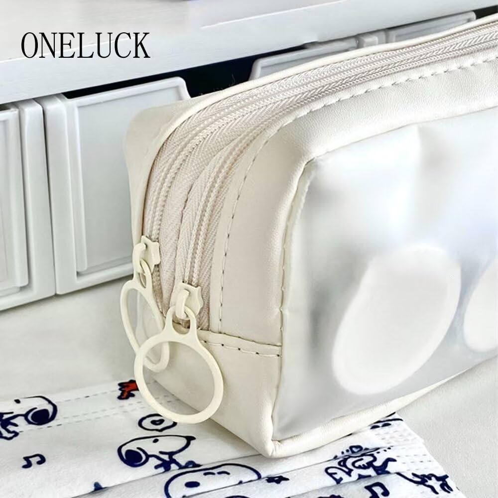 ONELUCK Pencil Pencil Large Elementary Junior High High 20 X 10 X 6 Beige Case, Snoopy, Case, Cute, Capacity, School, School, School, Kids, Adults,