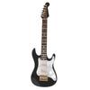 Delicate 14 cm Mini  Wooden Electric Guitar Model Ornaments Collection with Stand(Black)