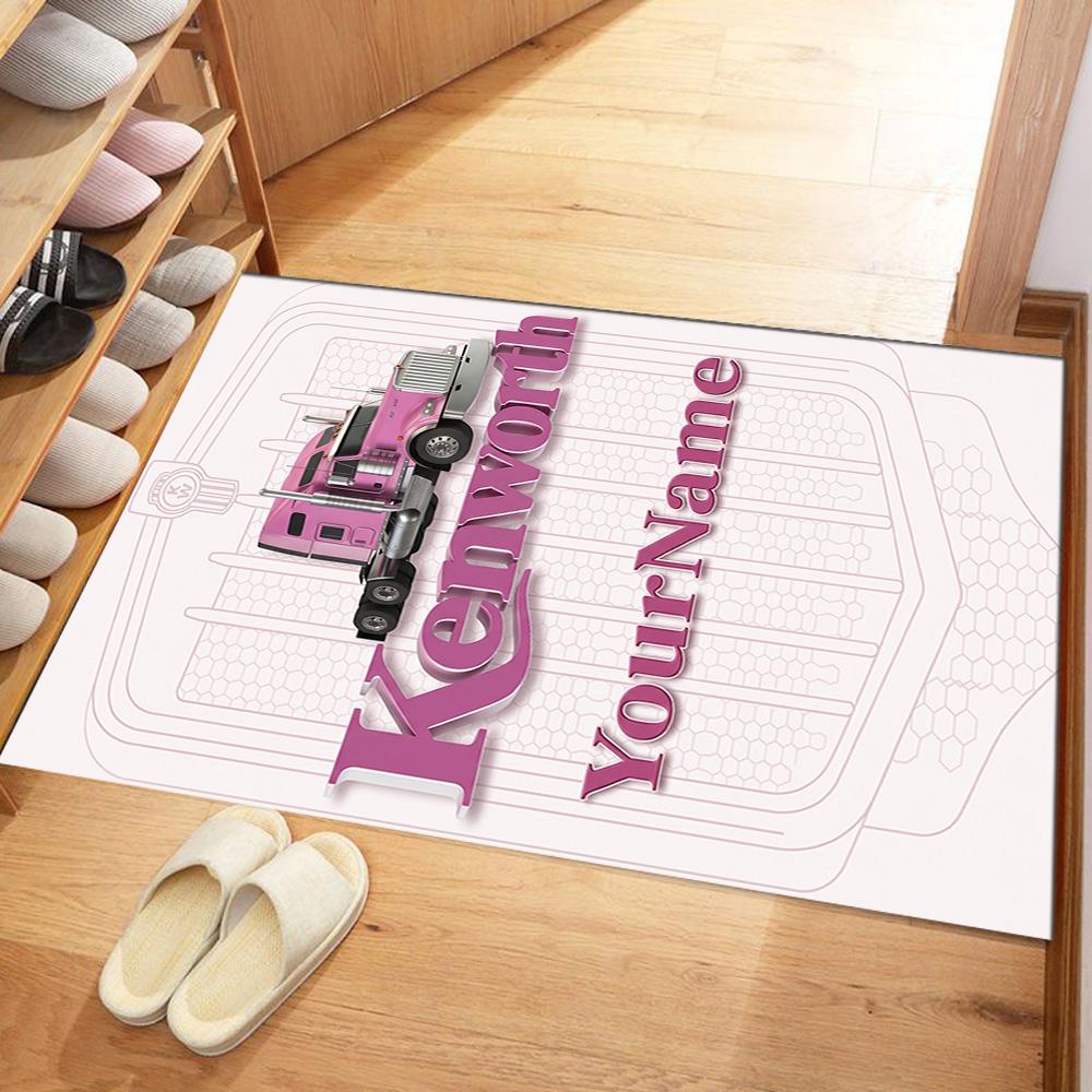 Kw Heavy Trucks Customize Your Name Area Rug Perfect for Study room Hallway Kitchen Game Room Antislip Carpet Anime Office Decor Wedding Party Gift