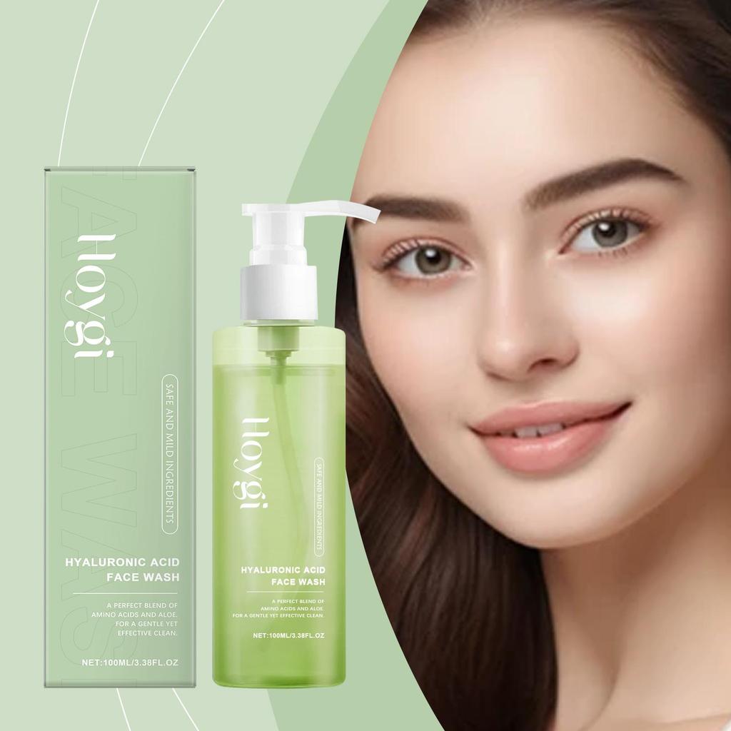 Hyaluronic Acid Cleansing Gel Pore Cleaning & Hydrating Non-Drying Face Wash Exfoliating Moisturizing Formula Facial Cleansing