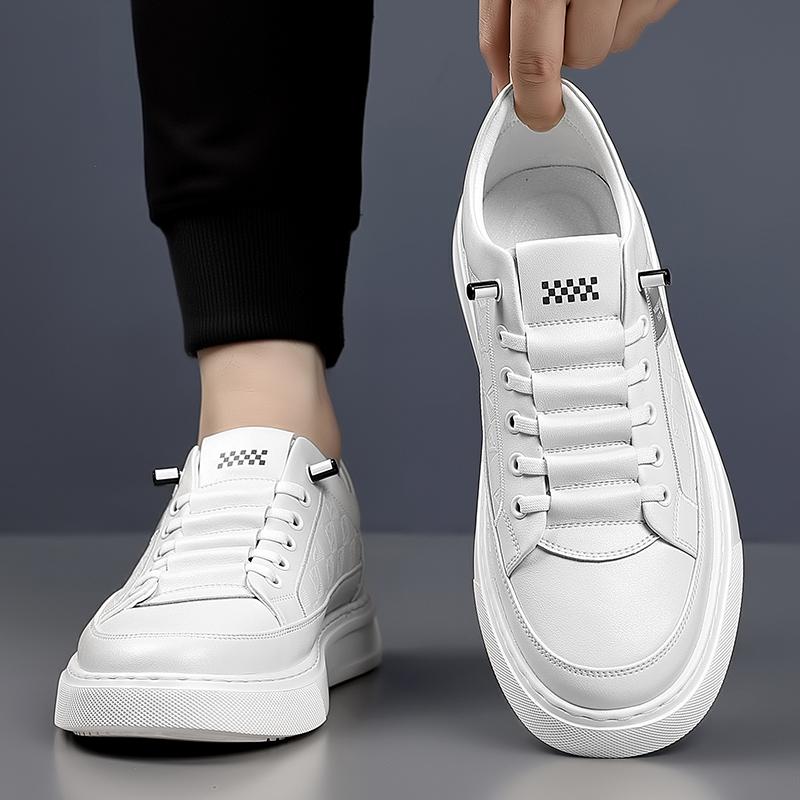Fashion Fashion Brand Thick Soled Height Increasing Men's Leather Casual Shoes Outdoor Oxford Shoes Versatile Men's Workwear Shoes