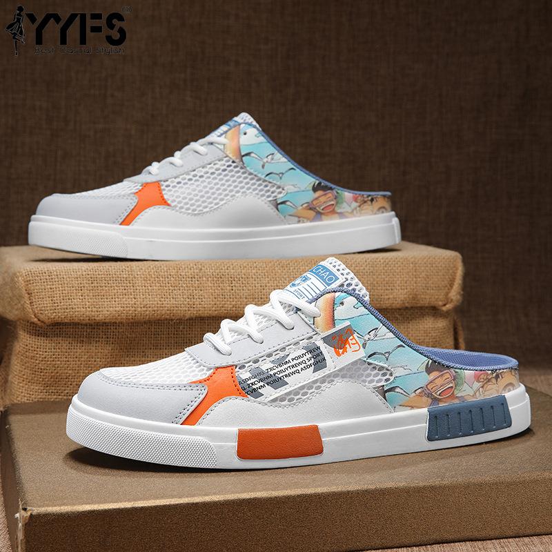 Men's Casual Anime Cosplay Sneakers Plus Size 47 Half Slipper Design