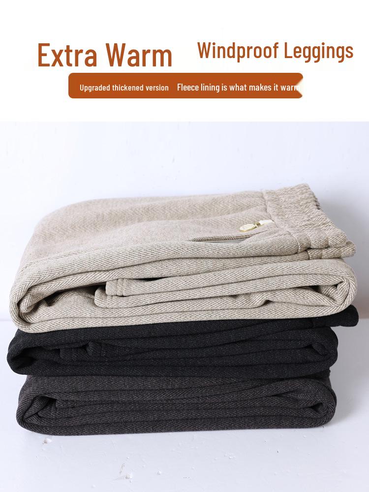 Mom's Fashionable Wool Wide-Leg Pants - Elastic Waist, Ideal for Spring & Autumn, Perfect for Middle-Aged & Elderly Women