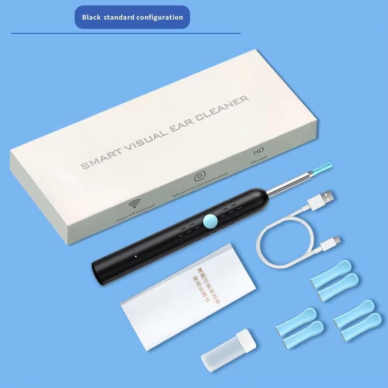

Hd Ear Cleaner Featuring Camera Otoscope Ear Wax Removal Tool Set Earpick Endoscope Ear Cleaning Set Perfect For Personal Health Health Care чорний