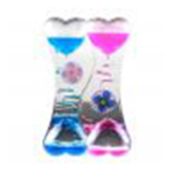 Doppio cuore liquido movimento bolla gocciolamento olio clessidra timer orologio giocattolo per bambini regalo