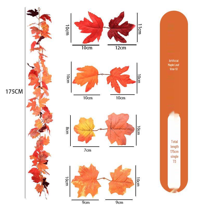 Artificial Maple Leaf Rattan Home Decor: Scenic Atmosphere Arrangement